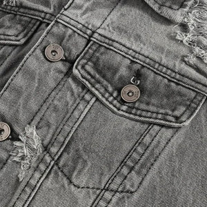 Chaleco de Mezclilla para Hombre, Invierno, Transpirable, Estilo Casual, 100% Algodón, Uso Diario - Product Image 4