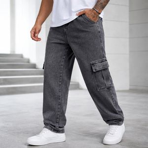 กางเกงยีนส์ผู้ชายคุณภาพสูง ผ้าฝ้าย 100% ซักแบบหนัก เอวกลาง ทรงคลาสสิก น้ำหนักมาก ขายส่ง - Product Image 1
