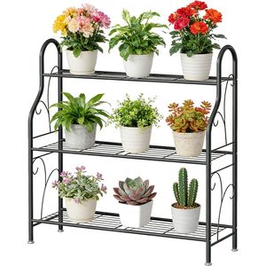 Indoor/Outdoor 3-Tier Metal Plant Stand with Multiple Holder <b>Corner</b> Flower Stand for Patio Garden Balcony Living Room Decor - Product Image 1
