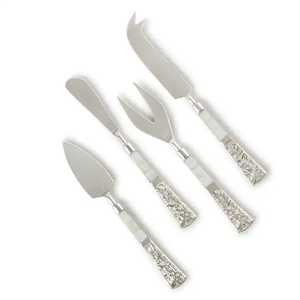 Gold Cheese Knife Set with Green Handles Premium Stainless Steel for Cutting <b>Slicing</b> and Serving Cheese with Style - Product Image 5