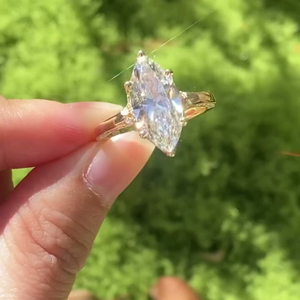 Bague Iced Jewelz la plus vendue, en moissanite marquise de 3,45 carats, monture à griffes en or jaune 14 carats, certifiée IGI, style classique - Product Image 5