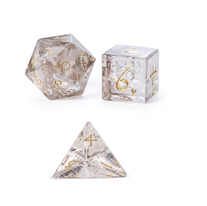 High quality stone dice crystal Smoky quartz natural crystal reiki healing gemstones Engraved custom dice set Vikings - Product Image 2