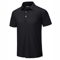 Logotipo Bordado Personalizado de Alta Calidad en Poliéster Sólido de Punto para Camisas de Uniforme de Golf de Manga Corta para Hombre