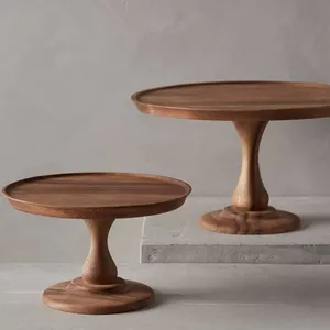 Pilar de madera de bambú pulido marrón de larga duración, soporte para pasteles, hogar, restaurantes, hoteles, juego de Decoración de mesa, herramientas para pasteles - Product Image 1