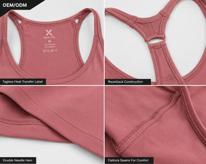 X Women's Solid Color Breathable Knitted Tank <b>Tops</b> Scoop Neck Quick Dry Sporty Style Hollow Back Design Regular Length Front - Product Image 2