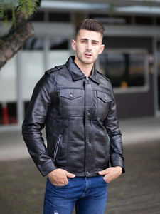 Chaquetas de cuero de bajo precio Classic Quick Dry Mens Genuine 100% Chaqueta de cuero para hombres - Product Image 3