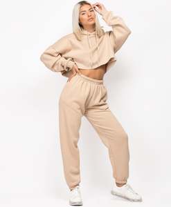 Women Plus Size Black Hooded Winter Streetwear <b>Tracksuit</b> Full Sleeve Solid Color Casual Jogger Set Side Pockets Elastic Waist - Product Image 2