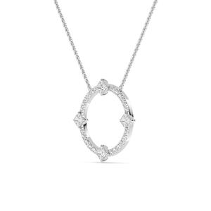 Pendentif en diamant cultivé en laboratoire, taille ronde, 0,59 CTW, or blanc 18 carats, bijoux fins pour femmes, cadeau de fiançailles - Product Image 4