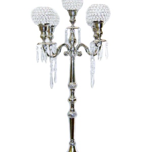 Grand centre de table chandelier candélabre pour mariage nickelé sol debout mariage décoratif métal fait à la main candélabres - Product Image 1