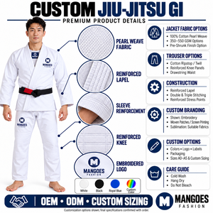 Kimono de Jiu Jitsu Brasileño para Adultos, Uniforme de BJJ para Hombre y Mujer, Tela Preencogida, Conjunto de Entrenamiento de Artes Marciales con Cinturón Gratis - Product Image 6