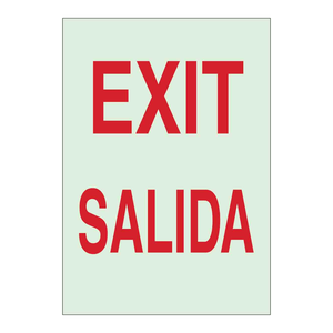 Señal de Salida de Emergencia Bilingüe - Señal de Tráfico de PVC para Hospitales e Instalaciones Industriales - Product Image 1