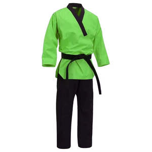 Premium Green Taekwondo Uniform For Boys With Black <b>Belt</b> Regular Fit Cotton Martial Arts Wear <b>Children</b> Size One Piece Style - Product Image 1