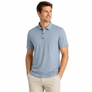 Camisa Polo Oxford de Manga Corta para Hombre, Color Sólido, Cierre de Botones, Corte Regular Informal, Gris - Product Image 5
