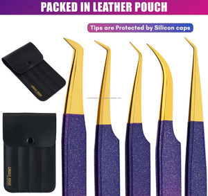 Pince à épiler d'extension de cils pince à épiler pour extension de cils Volume pince à épiler ensemble classique cils Volume 90 pointe à 45 degrés - Product Image 6