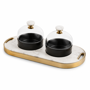 Un présentoir à snacks polyvalent à trois niveaux, conçu pour les réceptions modernes et le service de restauration professionnel, idéal pour la présentation. - Product Image 3