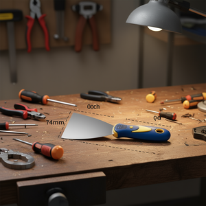 Coltello multiuso ESPATULA ACERO da 3 pollici con manico blu-nero, spatola per stucco - Product Image 3