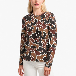 Camiseta de Manga Larga con Camuflaje para Mujer, al por Mayor, Premium, Informal, Diseño Personalizado, Ropa de Marca Privada - Product Image 1