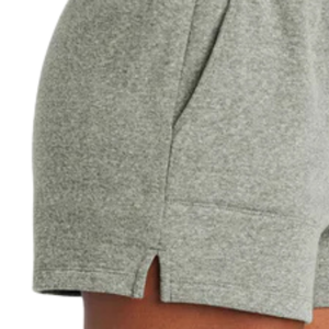 Heather Gray AKA Ivy Leaf Fleece Shorts AKA Women Cotton Blend Sweat Shorts Embroidered Casual <b>Athletic</b> Lounge Wear - Product Image 4