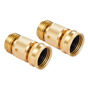 2 set di adattatori per tubo da giardino a connessione rapida in ottone massiccio da 3/4 di pollice, resistenti, 200 PSI - Product Image 4