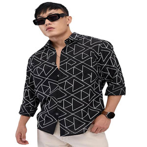 เสื้อเชิ้ตฮาวายคอปกพิมพ์ลายมาใหม่สำหรับผู้ชายเสื้อเชิ้ตสุดหรู - Product Image 1