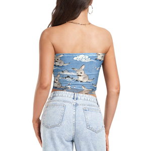 Nuevo diseño moderno de top corto de poliéster sublimado, camiseta sin mangas para mujer, top estético para mujer con OEM personalizado. - Product Image 2