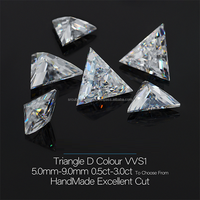 Vente directe d'usine couleur blanche synthétique Triangle forme lâche Cvd diamant 7x7mm lâche Cz pierre précieuse pour bijoux