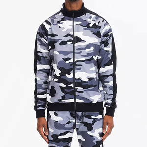 Ensemble de survêtement camouflage pour homme, sweat-shirt à fermeture éclair intégrale et pantalon assorti, style streetwear, respirant, polyester, coupe classique - Product Image 2