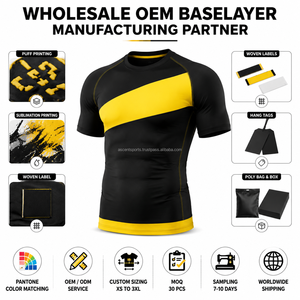 Custom <b>Men</b> Muscle Fit Short Sleeve <b>Compression</b> Top OEM Base Layer Training <b>Shirt</b> Breathable Quick Dry Fabric - Product Image 4