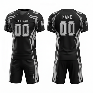 Conjunto Personalizable de Uniforme de Fútbol Americano con Camiseta y Pantalones Cortos con Posición para Logotipo Frontal - Product Image 2