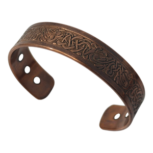 กำไลข้อมือทองแดงสลักลายทันสมัย ทำด้วยมือ เป็นมิตรกับสิ่งแวดล้อม เครื่องประดับบำบัดเพื่อพลังงานธรรมชาติ ช่วยเสริมสร้างความมีชีวิตชีวาและความสมดุลทางสุขภาพ - Product Image 6