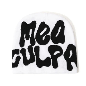 Bonnet tricoté jacquard 100 % acrylique personnalisé avec logo brodé plat – Bonnet tricoté pour l'hiver - Product Image 3