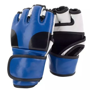 Gants de boxe MMA pour hommes, en cuir de vachette, pour entraînement, gants de boxe MMA demi-doigts - Product Image 1