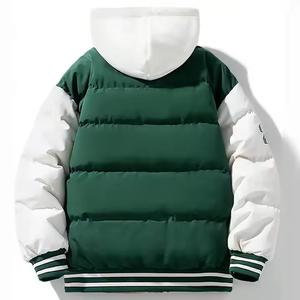 แจ็คเก็ตเบสบอลทรงพัฟเฟอร์รุ่นล่าสุด พร้อมฮู้ดขนเฟลซ แจ็คเก็ตบับเบิ้ลแบบ Letterman แจ็คเก็ตบอมเบอร์สำหรับฤดูหนาวกลางแจ้ง สไตล์พองๆ รุ่น CP-MPJ-18 - Product Image 3