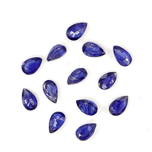 Saphirs bleus naturels de Bangkok, taille poire calibrée 3x5mm, pierres précieuses de saphir bleu naturel facettées pour la création de bijoux - Product Image 6
