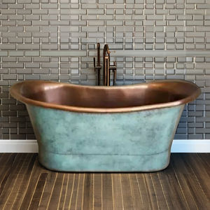 Bañera Rectangular de Cobre, Estilo Clásico, Acabado Antiguo, Ecológica, Duradera, Diseño Elegante, Privada - Product Image 1