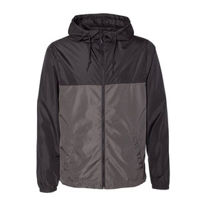 Veste coupe-vent pour homme, ajustée, pliable, respirante, en microfibre légère, avec capuche, noire - Product Image 1