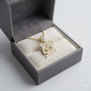 SHRAMAN DIAMOND Colgante de Oro Sólido de 10K de Moda, Personalizado con Número de Numerología de la Suerte, Corte Brillante, Diamante Cultivado en Laboratorio - Product Image 5