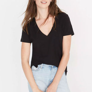 Camiseta de Verano Ligera de Manga Corta con Cuello en V para Mujer, Ecológica, Personalizable, 100% Algodón, Antiarrugas, Transpirable y de Secado Rápido - Product Image 6