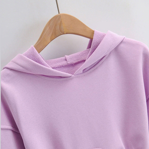 Nouvel Arrivage Sweat à Capuche Court Imprimé pour Femme, Couleur Unie, 100% Coton Molletonné, pour la Gym et l'Entraînement, avec Logo Avant, Col à Capuche Hiver - Product Image 3