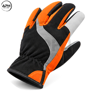 Gants d'assemblage texturés avec logo personnalisé OEM ODM, étiquette privée, coutures contemporaines, vente en gros, noir, jaune fluo, gris - Product Image 5