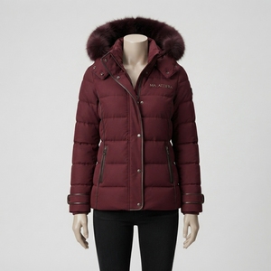 Veste d'hiver matelassée pour femme avec capuche en fausse fourrure, parka chaude zippée, multi-poches, manteau d'extérieur, OEM ODM, vente en gros - Product Image 1