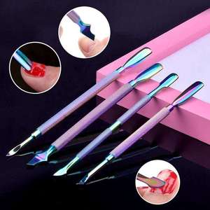 Pousse-cuticules de qualité supérieure, outil de soin des ongles en acier inoxydable, outil de manucure pour l'élimination des cuticules et le nettoyage des ongles - Product Image 4