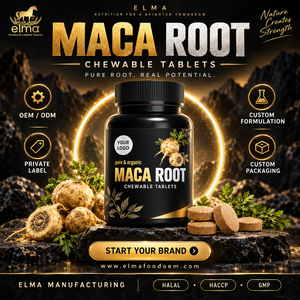 Suplemento de Extracto de Raíz de Maca Halal Elma Food, 60 Tabletas Masticables, Apoyo Energético para Hombres, Metabolismo, Circulación, GMP, HACCP - Product Image 1