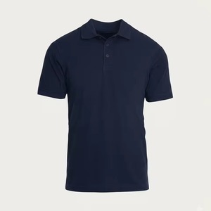 Polo classique décontracté pour homme à manches courtes en tissu Oxford uni noir, marine, blanc, coupe régulière, tissu tissé de haute qualité - Product Image 2