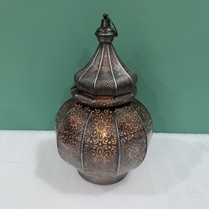 Moroccan Style Iron Design Lantern Vintage Hollow Carved <b>Decorative</b> <b>Table</b> Model L539 for Ramadan Eid Home <b>Decoration</b> - Product Image 6
