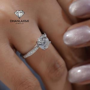 18K Gold Lab Grown Diamond Ring 1.05 Carat Round Brilliant Half Eternity Wedding Band Women Fine Jewelry Wholesale Export Luxury - Product Image 5