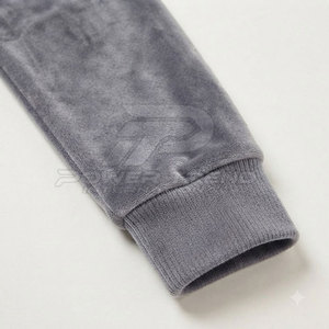 Ensemble 2 pièces pour femme, pantalon de jogging hiver uni à cordon de serrage et pull court, en velours orné de strass, coupe ajustée, respirant, vêtements de mode - Product Image 5