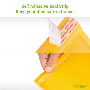 Échantillon gratuit d'enveloppes matelassées jaunes, enveloppes à bulles en kraft - Product Image 3