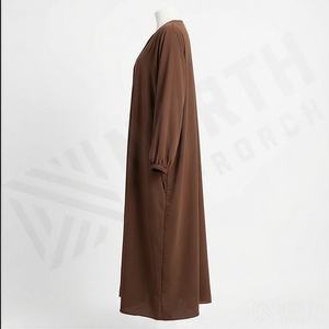 Túnicas Islámicas Musulmanas Hechas a Medida, Abaya con Color Personalizado, para Adultos, de Poliéster Sedoso, Cuello en V, Largo hasta el Tobillo, Ligeras y Modestas - Product Image 3