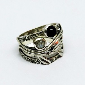 Amazing Gemstone <b>Labradorite</b> 925 Sterling Silver <b>Rings</b> Handicraft Natural Gemstone Jewelry Bezel Setting Bohemian Style for - Product Image 1